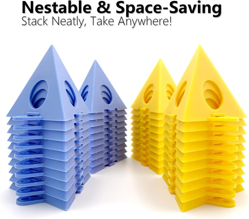 Qgond 20pcs Painters Pyramids Stands, Heavy-Duty Painting Tripods for Cabinets & Doors with Locking Design, Stackable Mini Cones for Smooth Finishes, Supports Up to 250 Pounds - Ideal for DIY & Professional Projects (yellow) - Image 4